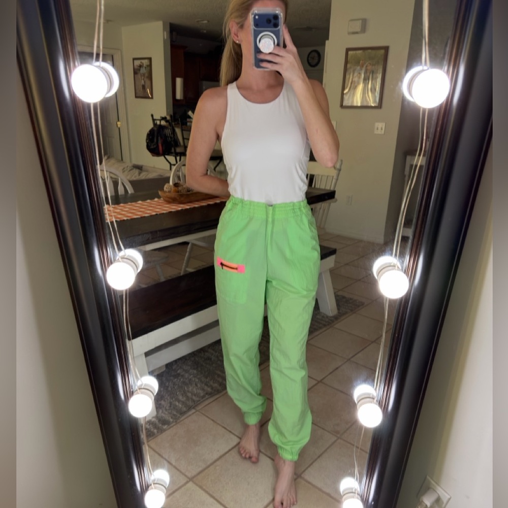 Recreation Mens Y2K Mint Green Nylon Vintage Windbreaker Jogger Pant